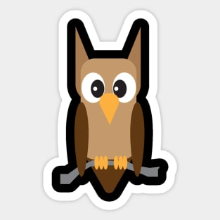 Little Brown Hoot Owl Sticker